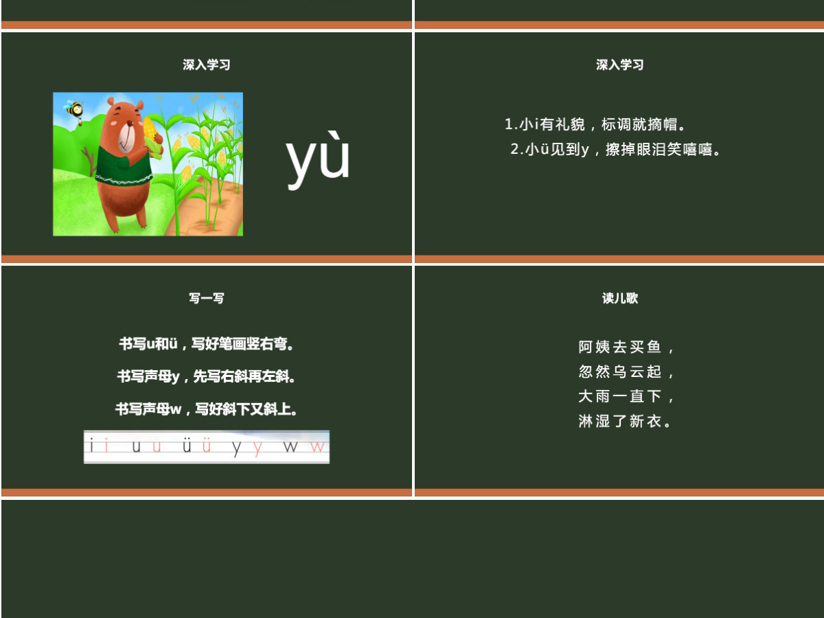 人教版小学一年级语文上册第二章汉语拼音（二）：i、u、ü（含配套教案）课件PPT