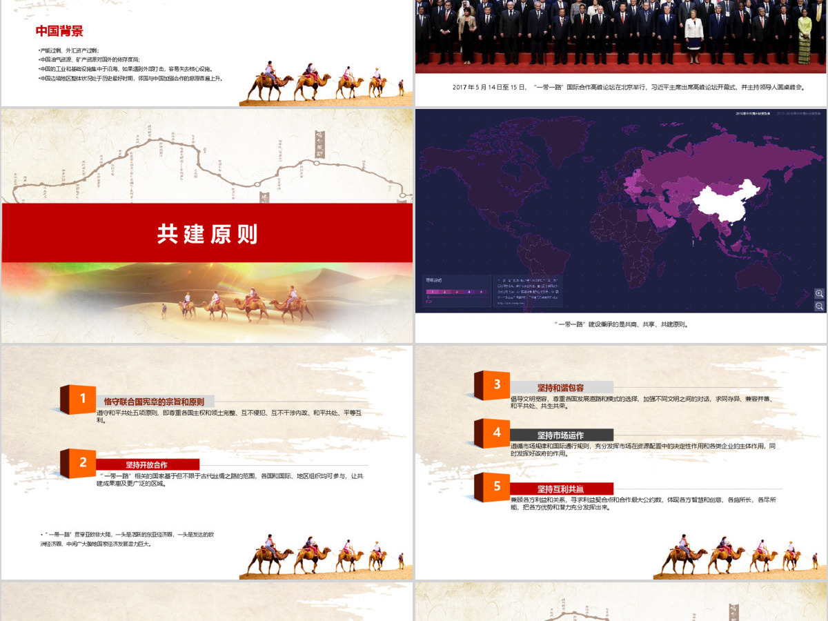 一路一带（党建）重走丝绸之路PPT模版