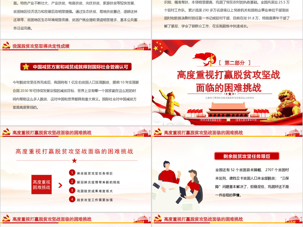原创学习解读决战决胜脱贫攻坚座谈会上的讲话党政党建PPT