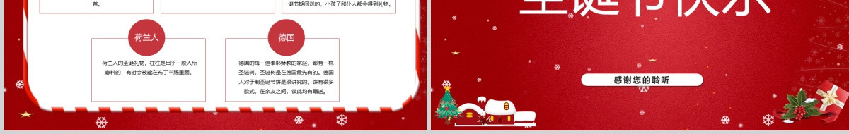 红色圣诞节快乐通用PPT模板