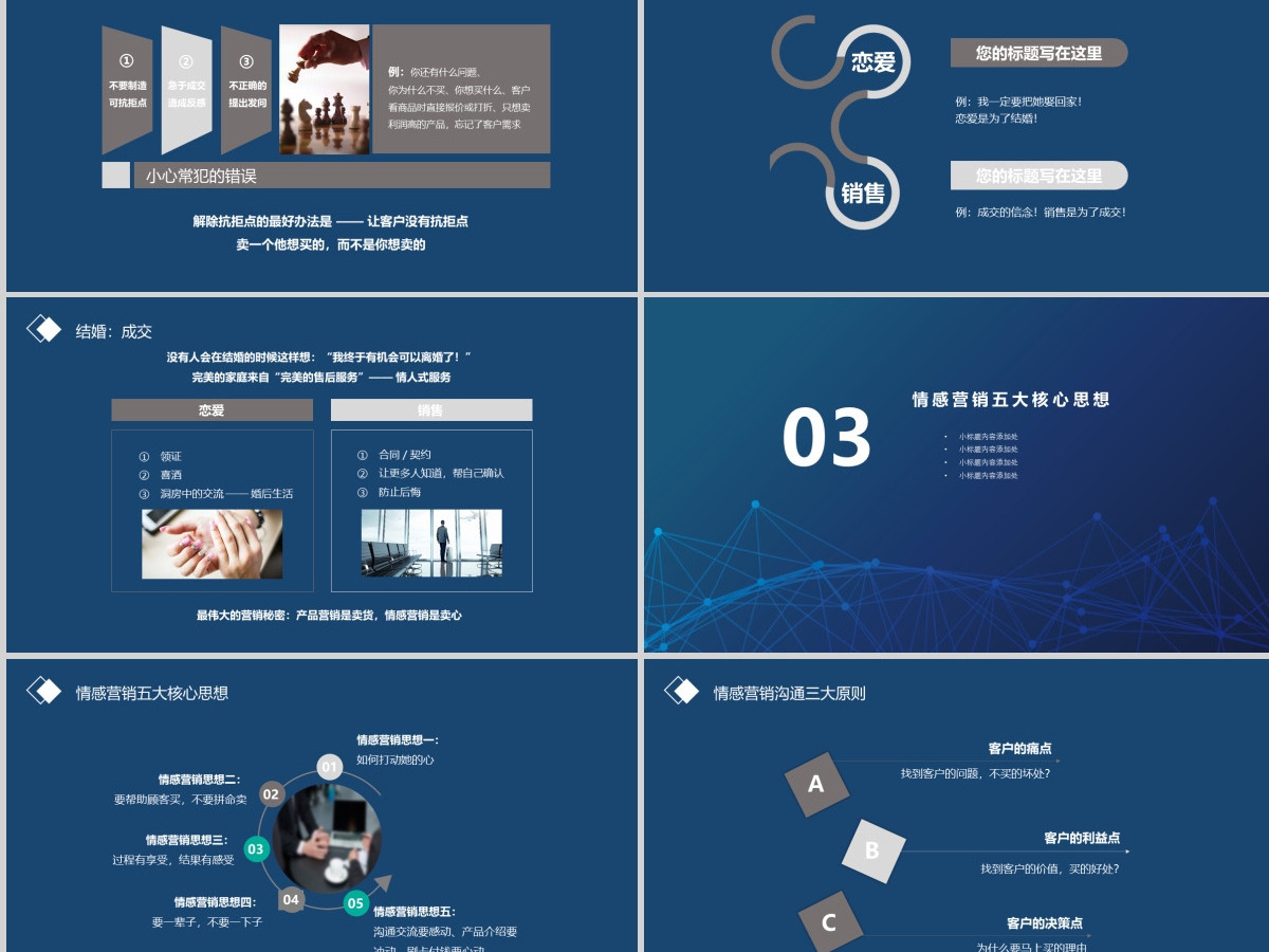蓝色科技感情感营销培训课件PPT模板
