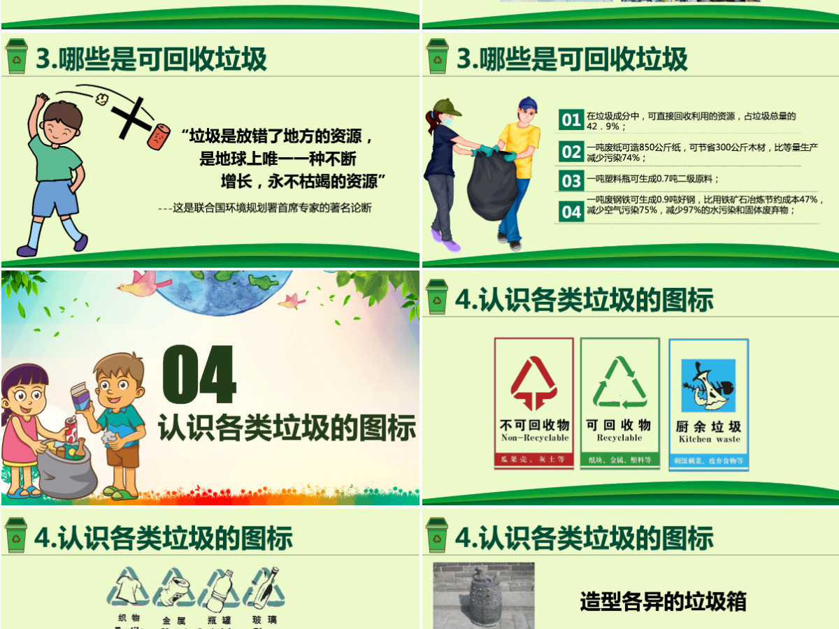 绿色城市环境垃圾分类低碳环保局PPT模板 绿色城市环境垃圾分类低碳环保局PPT模板