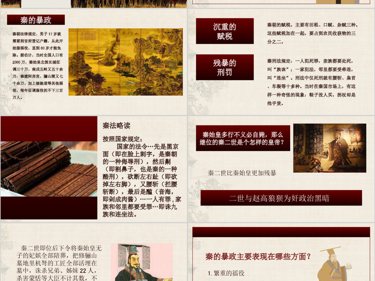 七年级历史第十一课课件伐无道诛暴秦PPT模板
