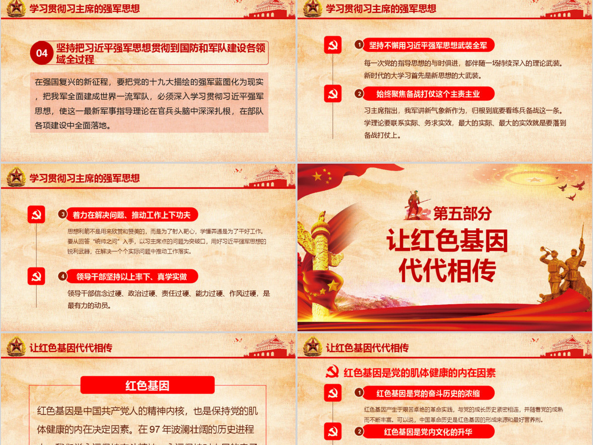 原创传承红色基因担当强军重任军队学习PPT-版权可商用 原创传承红色基因担当强军重任军队学习PPT-版权可商用