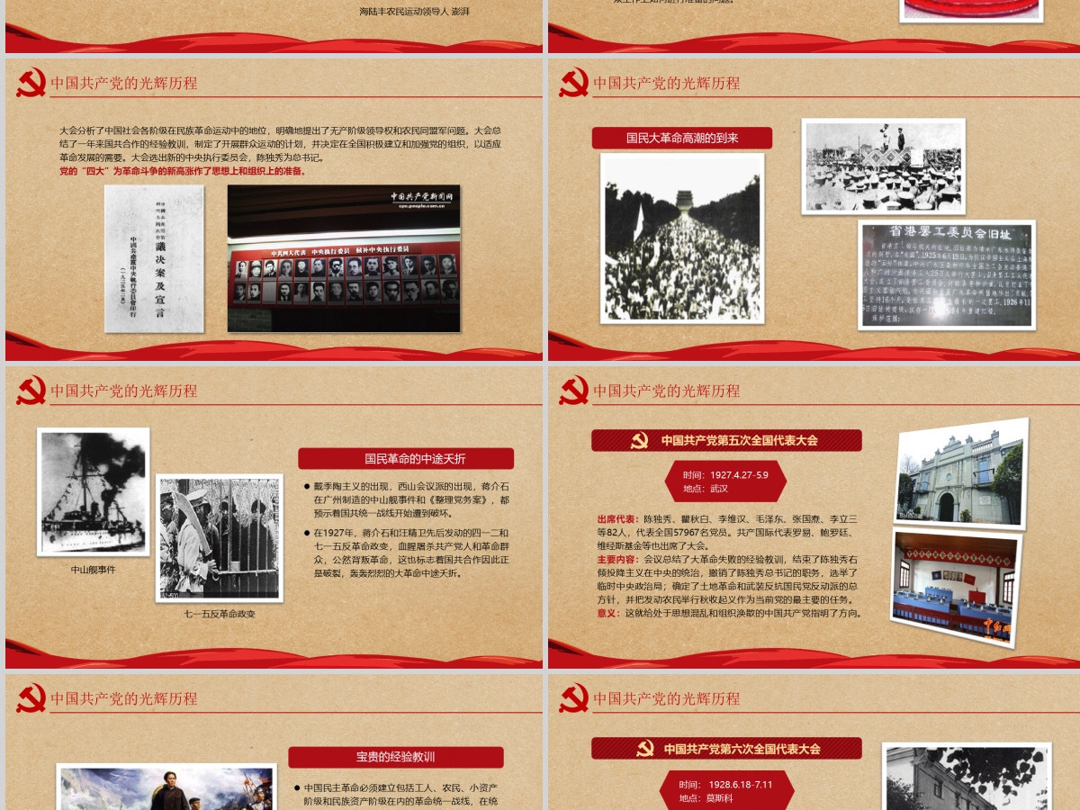 党的光辉历程教育培训学习建党节PPT模板-含讲稿
