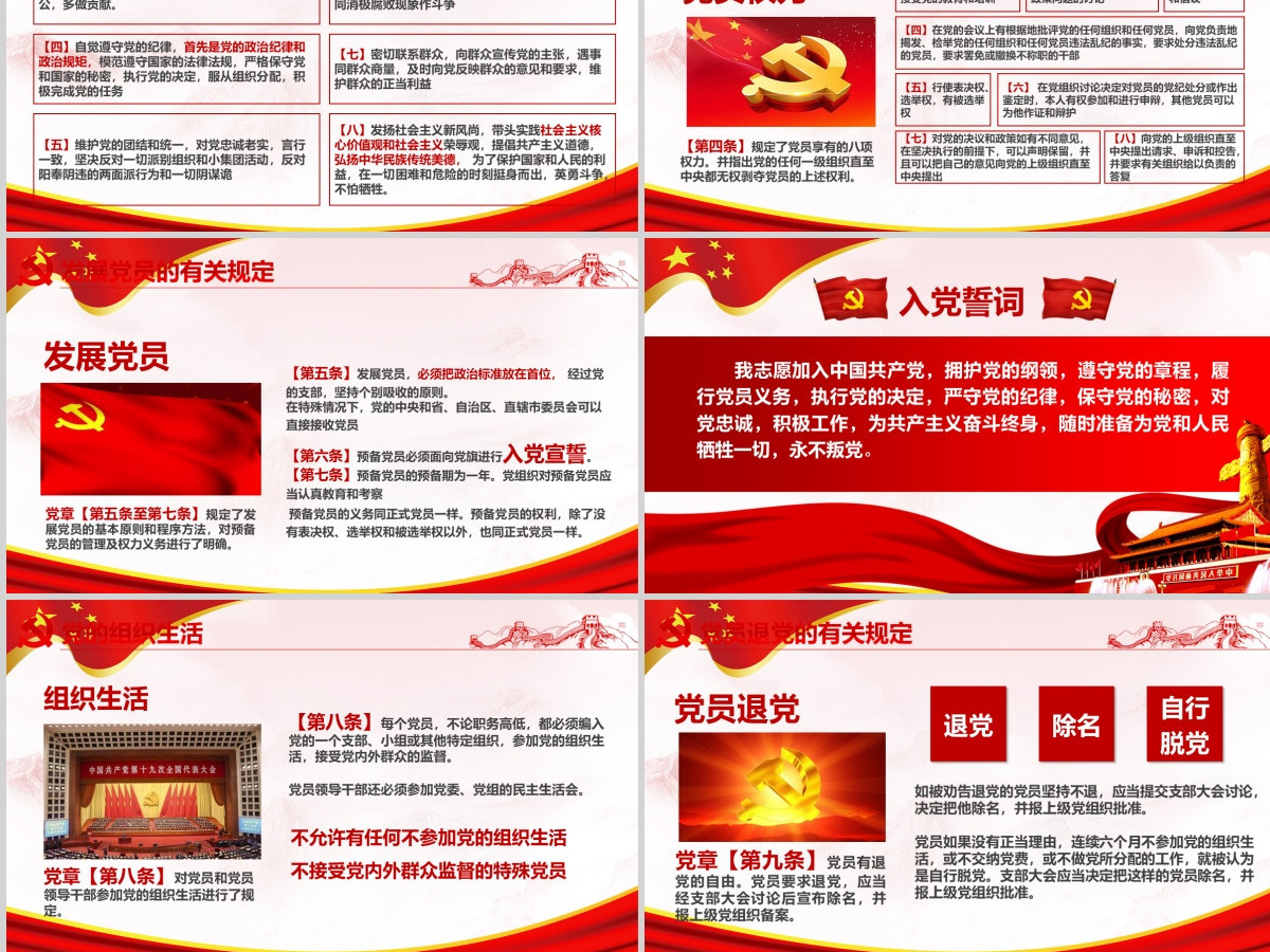 2019中国共产党十九大PPT模板-含讲稿