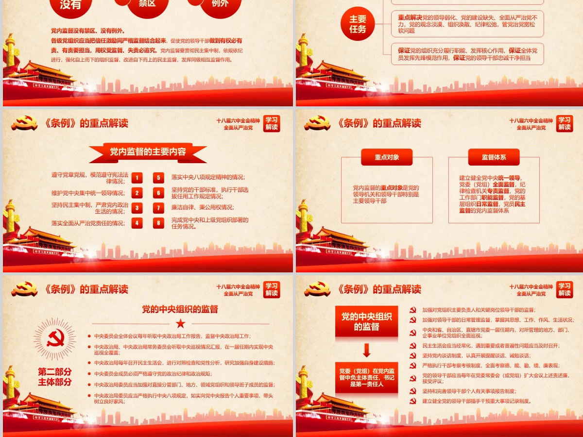 党政机关若干准则监督条例学习PPT模板幻灯片 党政机关若干准则监督条例学习PPT模板幻灯片