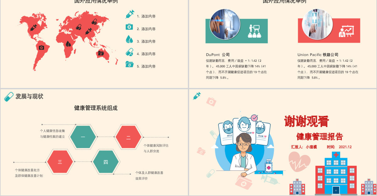 健康管理医疗医生工作总结通用精美ppt模板