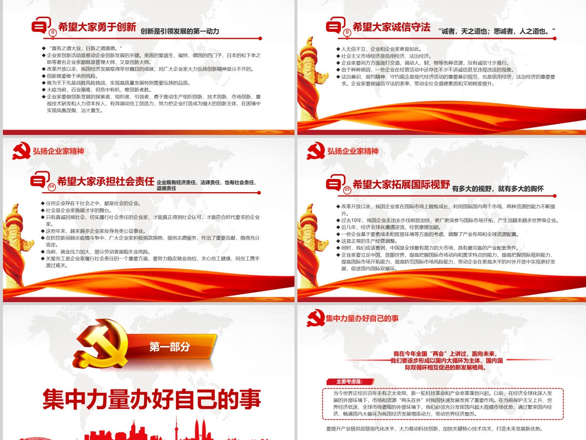 在企业家座谈会上重要讲话精神学习PPT模板