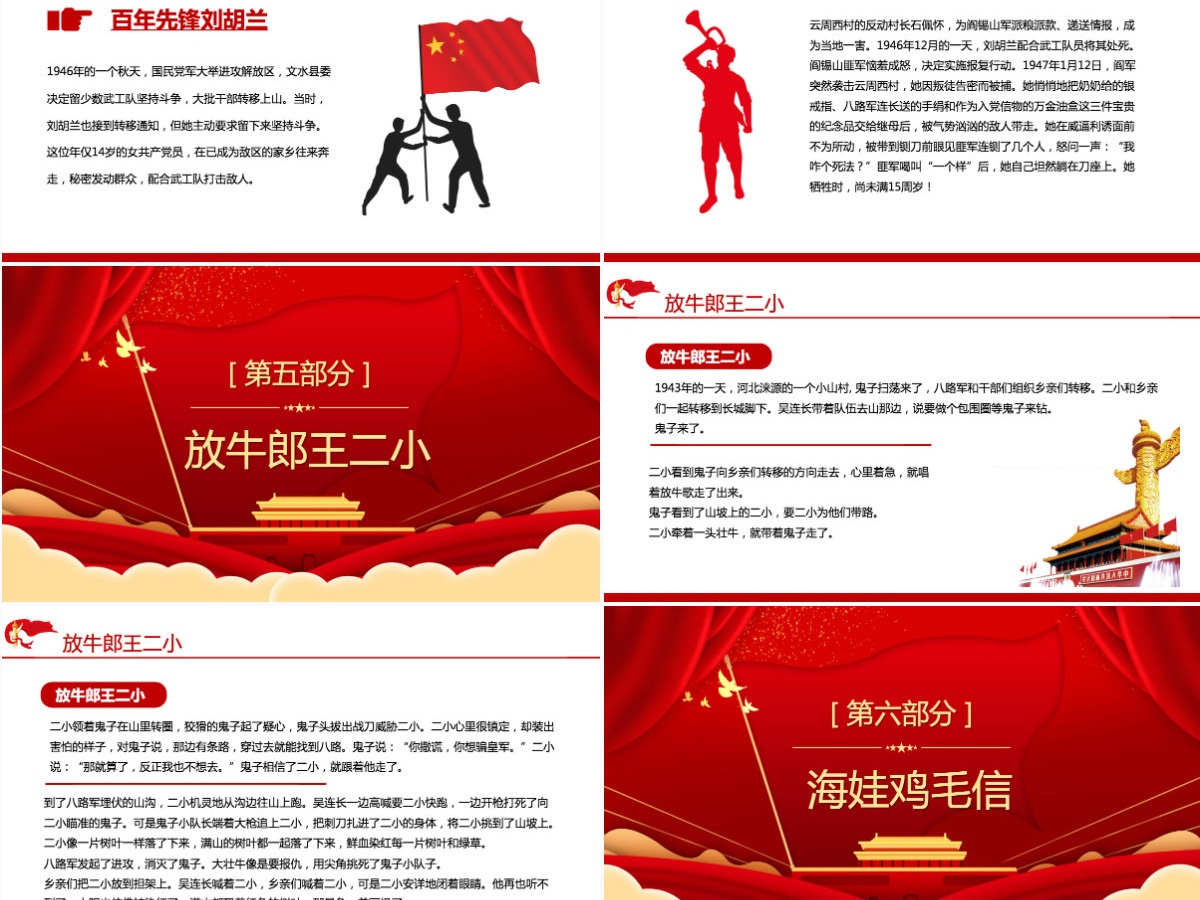 2021重温红色经典小故事建党百年党史故事党史教育专题党课PPT模板