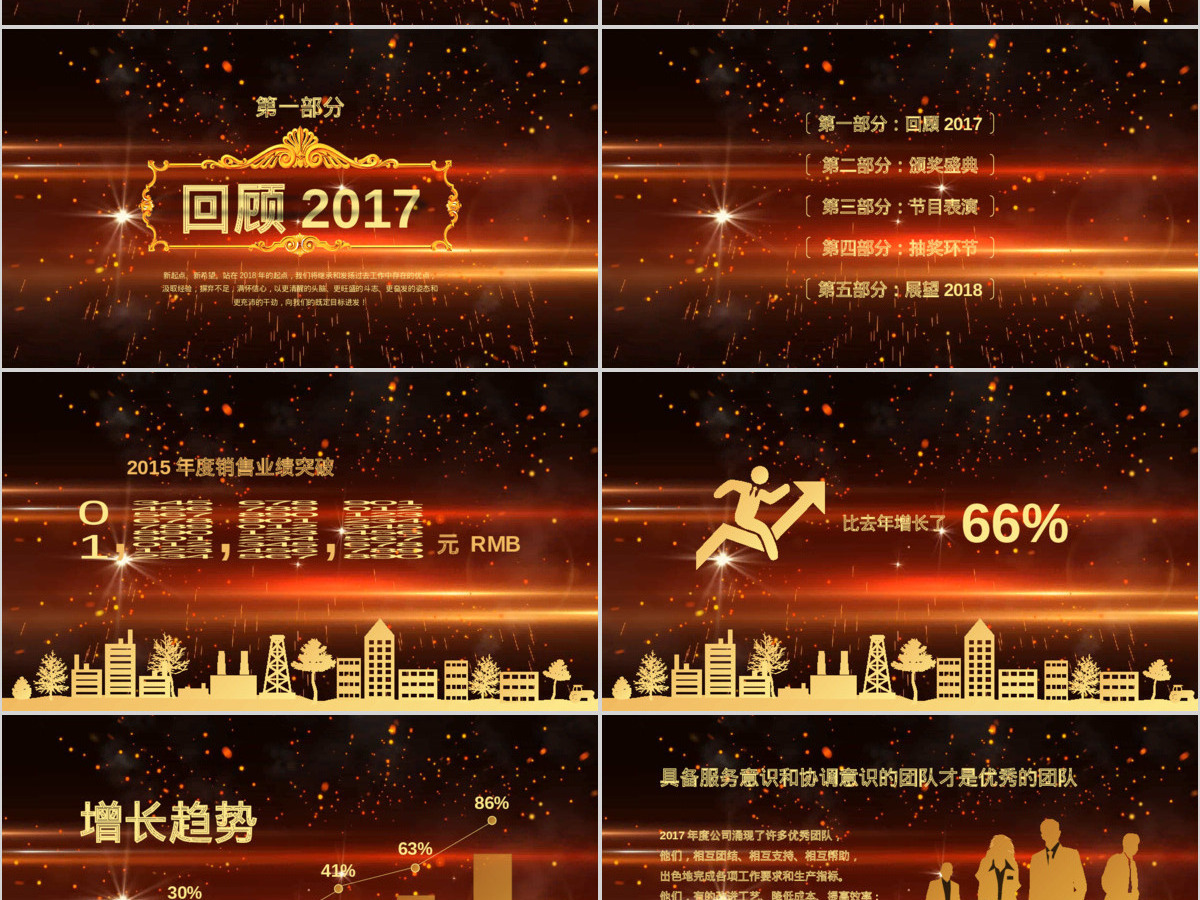 2018年粒子颁奖盛典典礼年会动态PPT 2018年粒子颁奖盛典典礼年会动态PPT