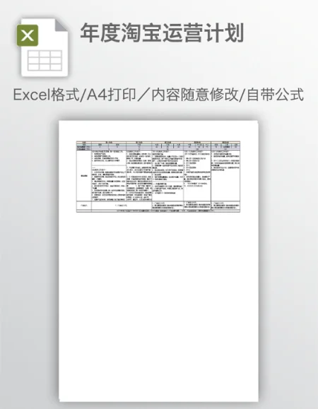 年度淘宝运营计划 年度淘宝运营计划