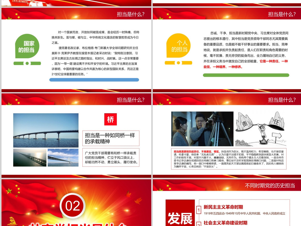 勇立潮头话担当微党课PPT共产党员的担当