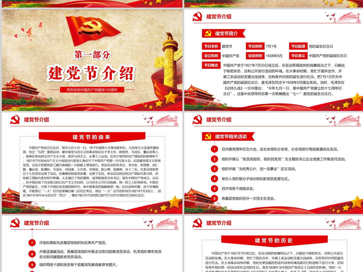 中国共产党党史建党100周年光辉的历程党课学习PPT--含讲稿 中国共产党党史建党100周年光辉的历程党课学习PPT--含讲稿