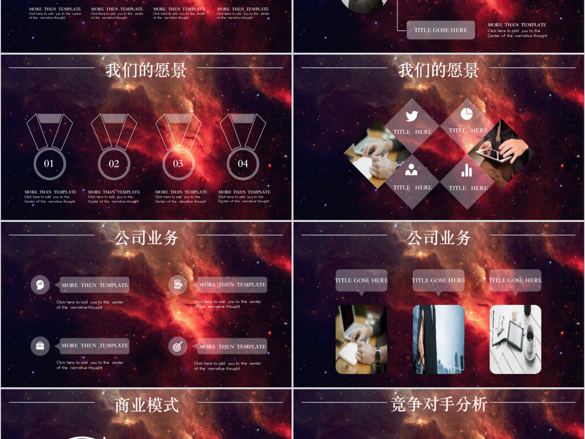 宇宙星空ios风商业计划书ppt模板