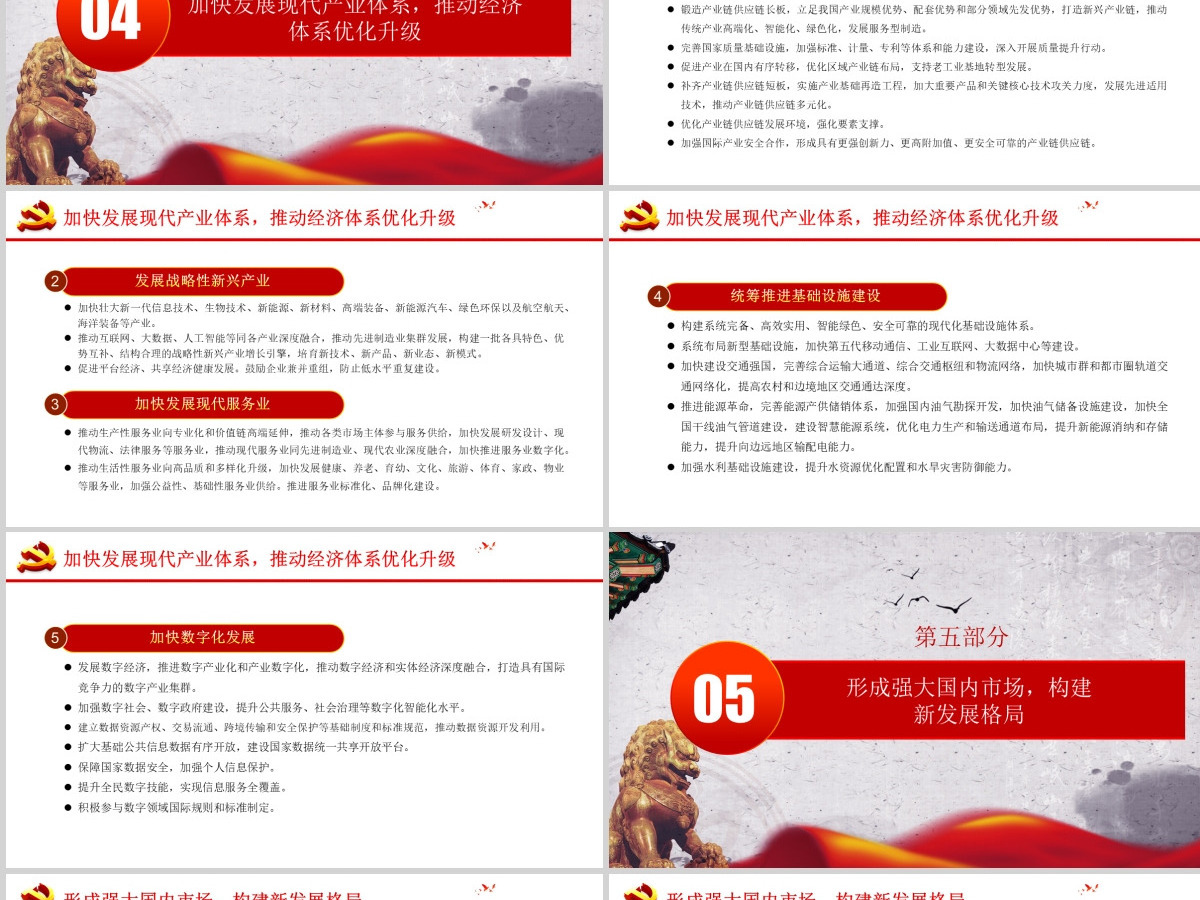 中共中央关于制定国民经济和社会发展第十四个五年规划和二〇三五年远景目标的建议PPT模板