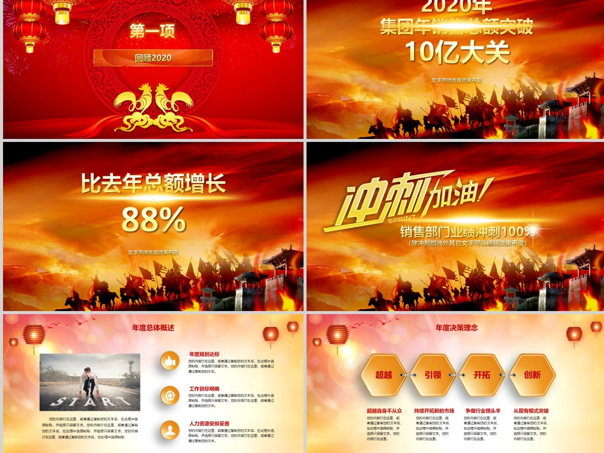震憾牛年2021年度年终年会动员誓师大会PPT 震憾牛年2021年度年终年会动员誓师大会PPT