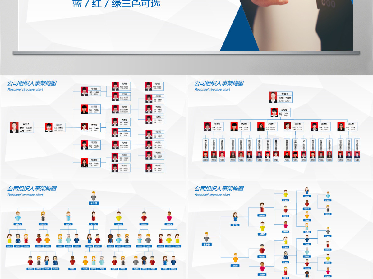组织架构图PPT人事结构图PPT