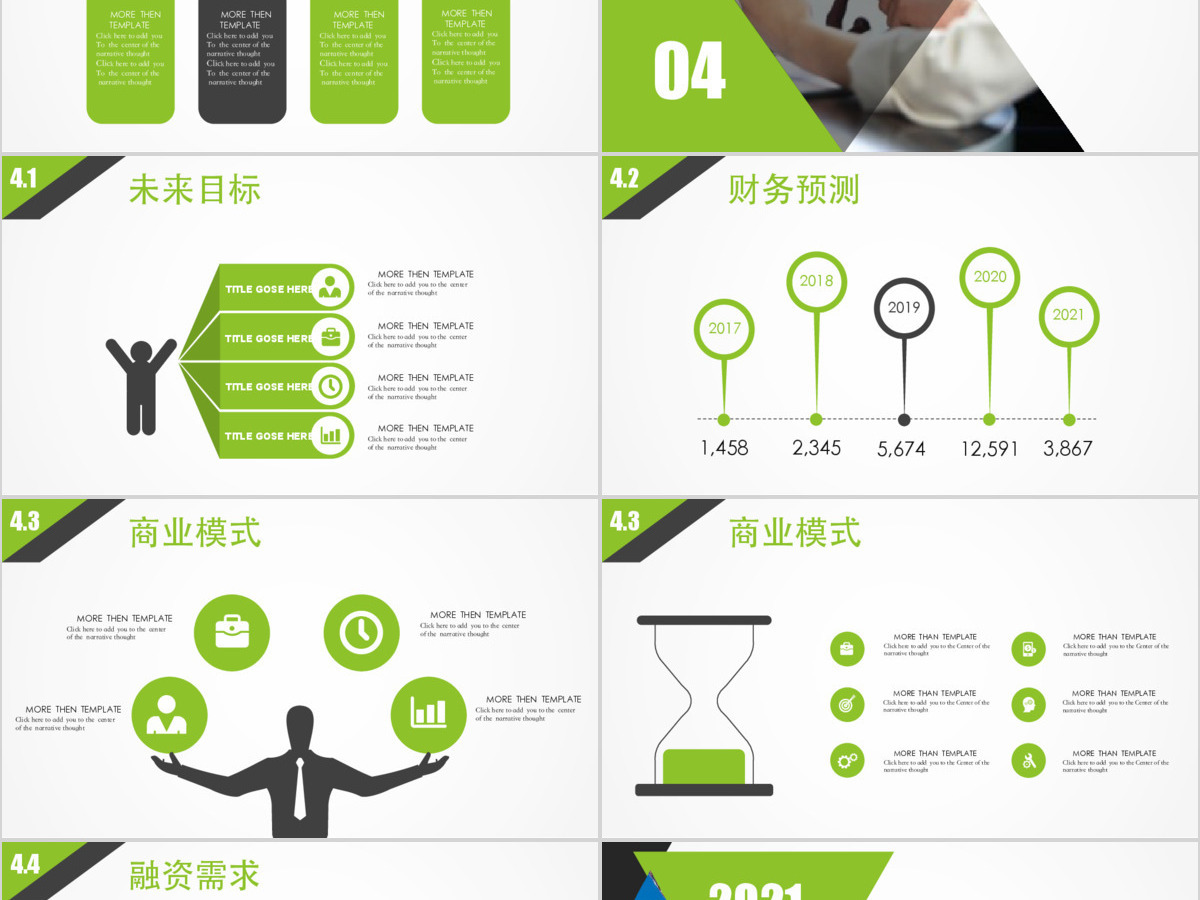 绿色清新框架完整商业计划书PPT模板幻灯片 绿色清新框架完整商业计划书PPT模板幻灯片