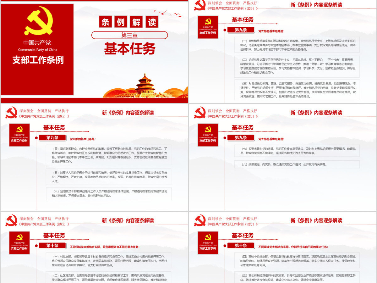 原创2018党支部工作条例党建党政党课党员-版权可商用
