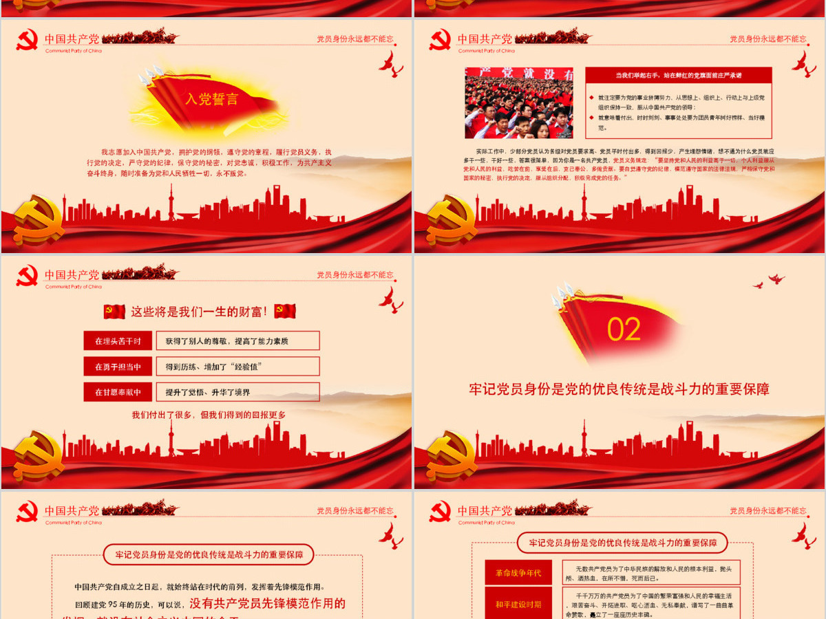 两学一做党员身份永远不能忘PPT