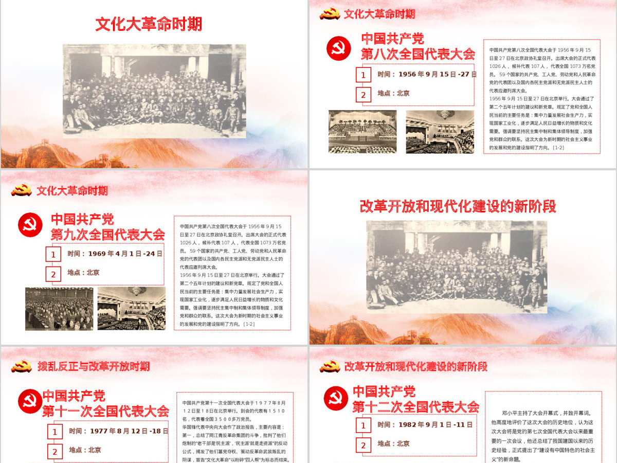 红色七一建党节中国共产党党史97年光辉历程党建党政PPT模板 红色七一建党节中国共产党党史97年光辉历程党建党政PPT模板
