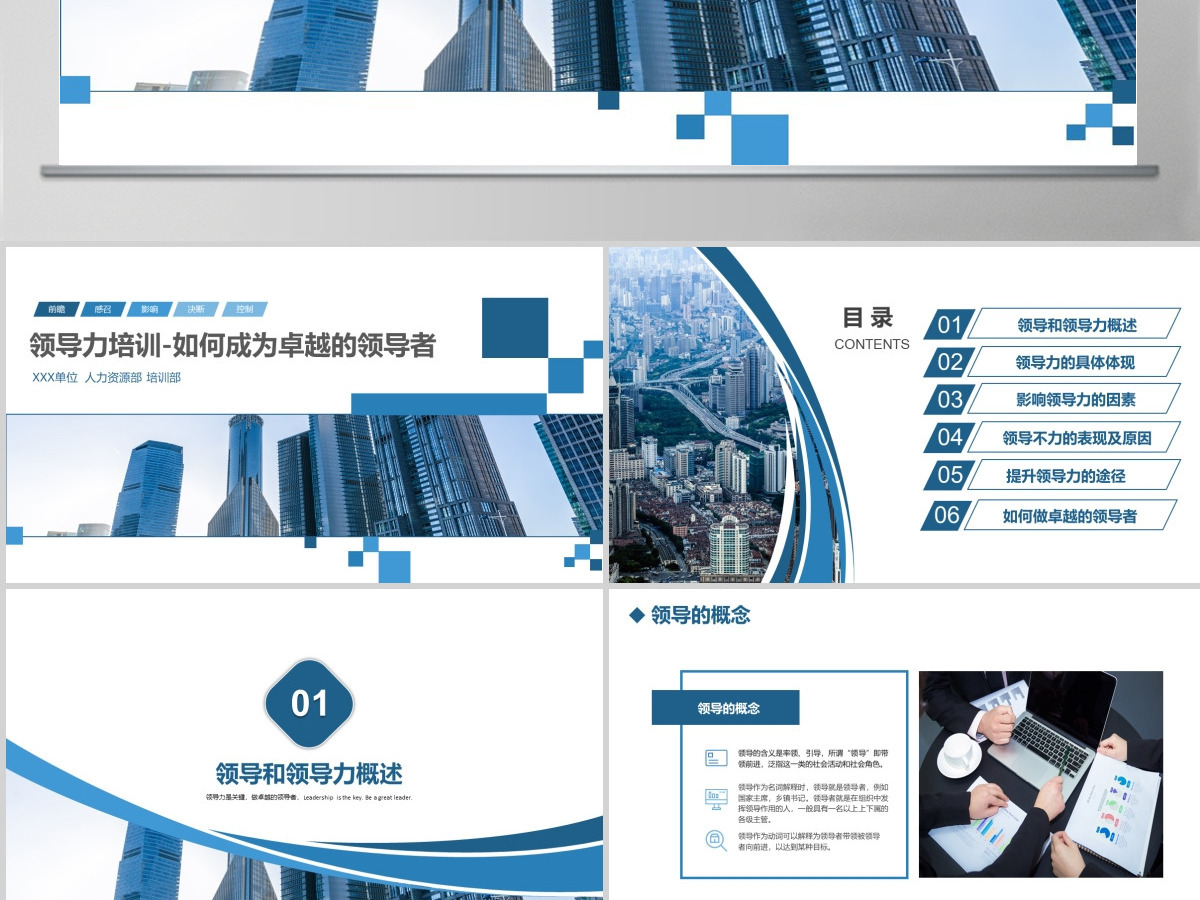 原创公司团队建设员工领导力管理培训PPT模板-版权可商用