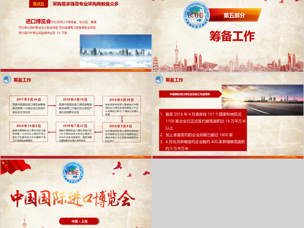 中国风国际进口博览会PPT模板 中国风国际进口博览会PPT模板