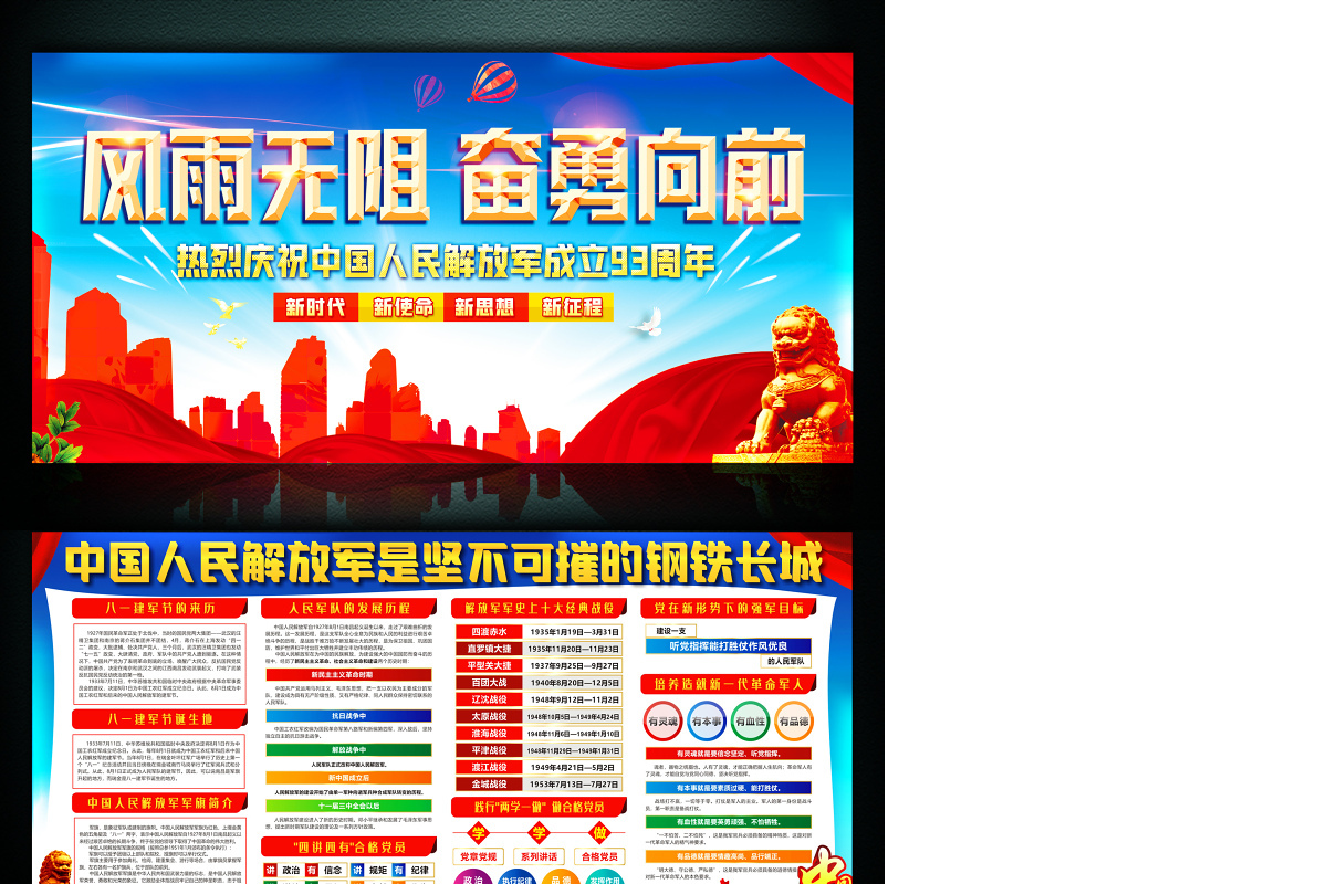 2020年庆祝建军93周年宣传栏设计