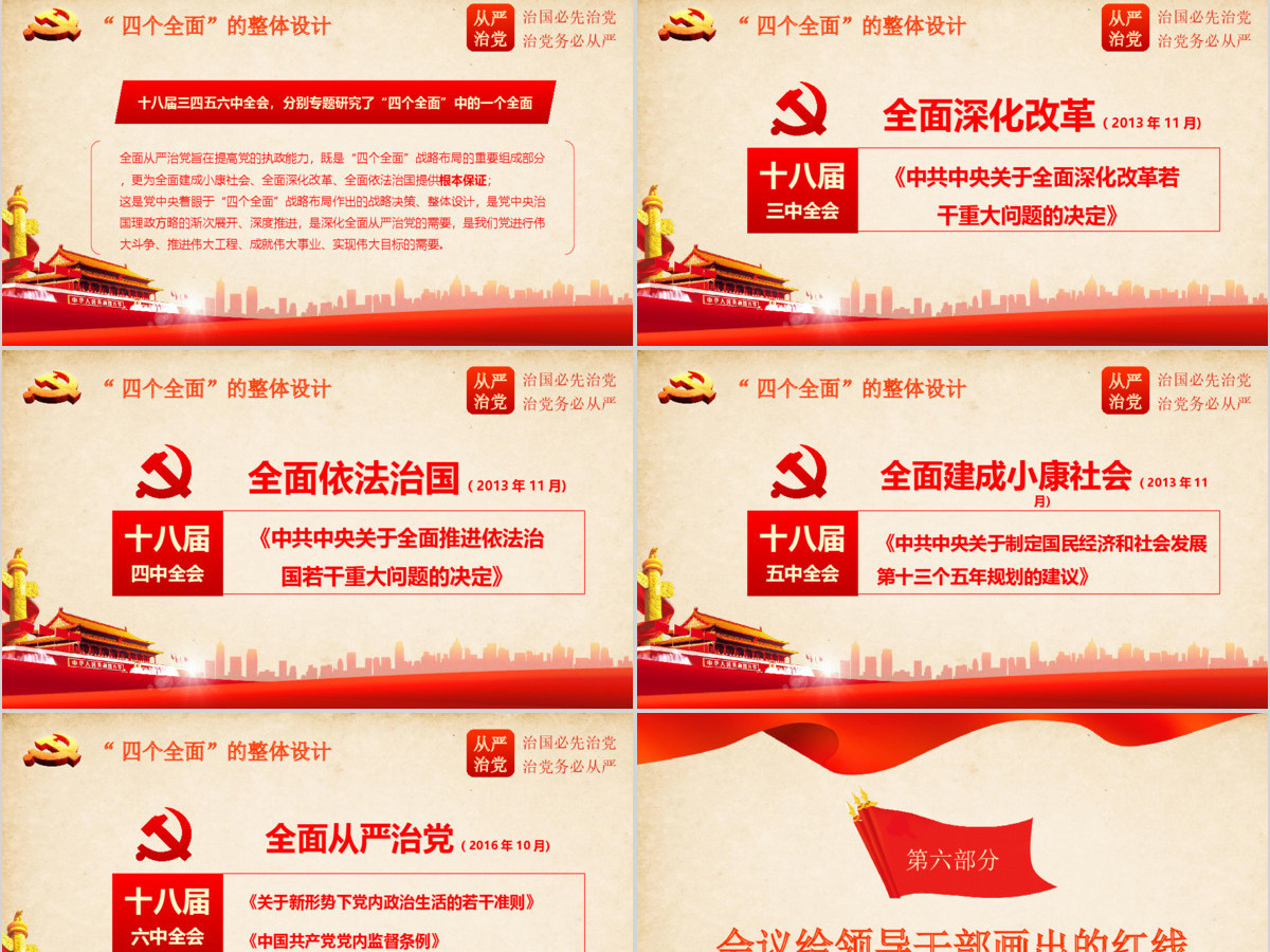 十八届六中全会党建ppt模板