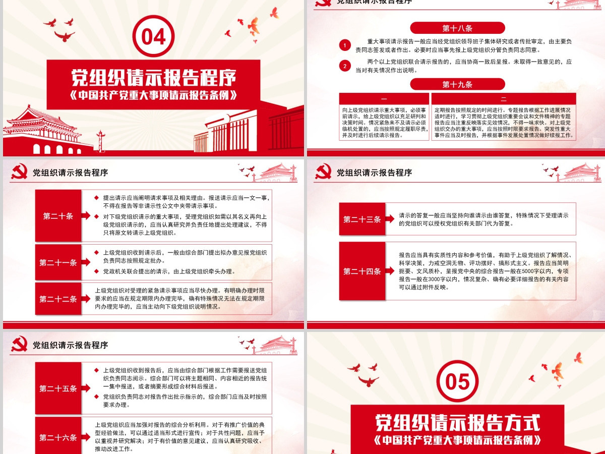 原创学习解读中国共产党重大事项请示报告条例PPT-含讲稿 原创学习解读中国共产党重大事项请示报告条例PPT-含讲稿
