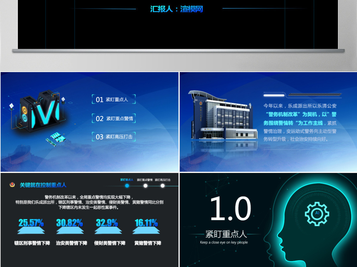 科技强警公安警察PPT
