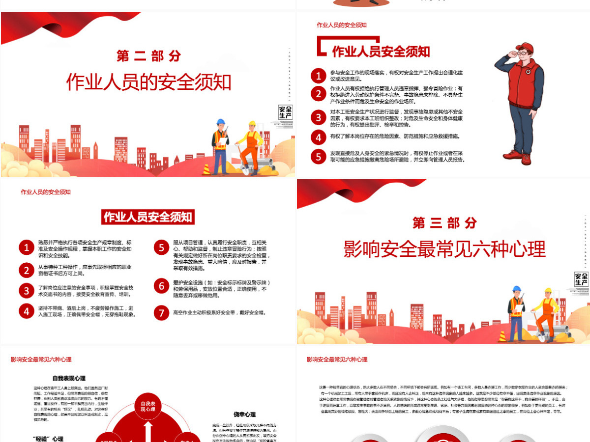 2021安全生产红色卡通风格PPT模板 2021安全生产红色卡通风格PPT模板