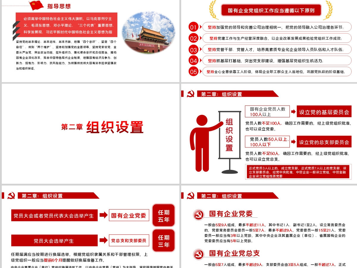 党政党建党课2020年中国共产党国有企业基层组织工作条例PPT模板 党政党建党课2020年中国共产党国有企业基层组织工作条例PPT模板
