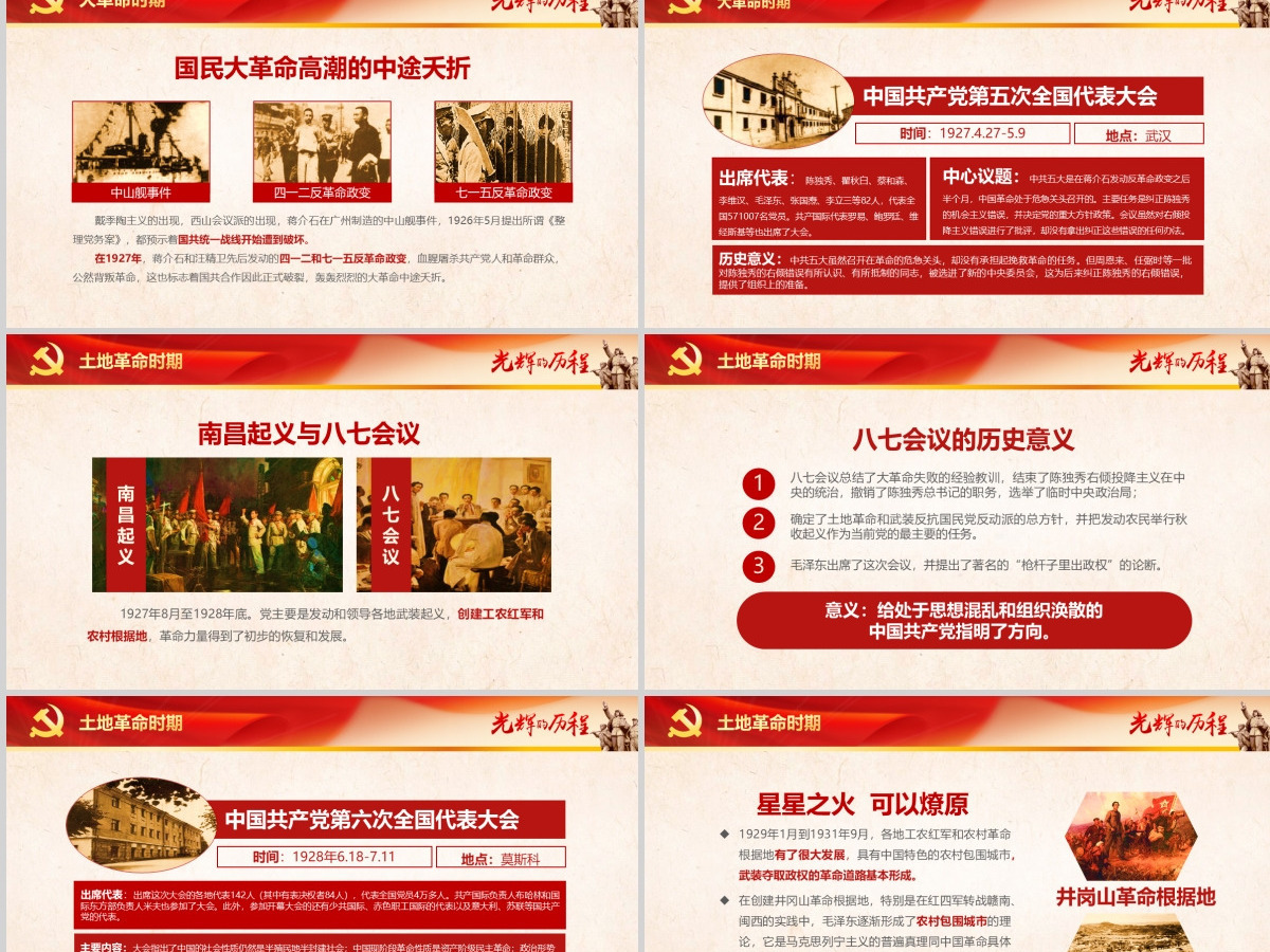 中国共产党建党PPT模板--含讲稿