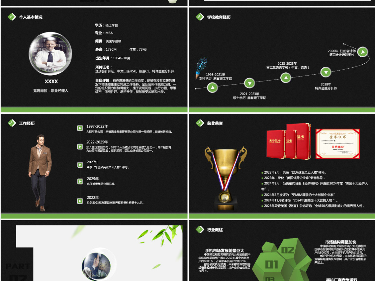 商务职位求职个人简历岗位竞聘PPT