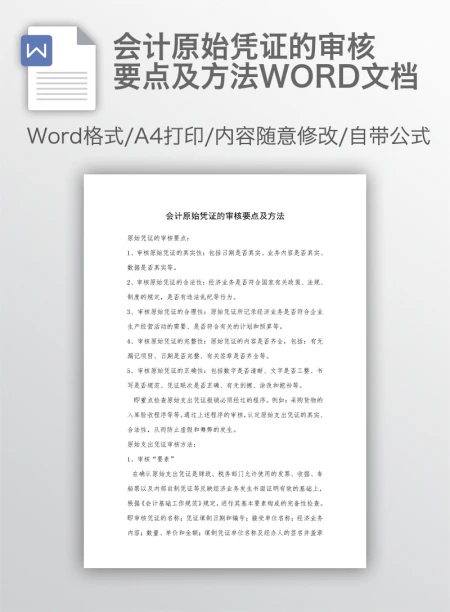 会计原始凭证的审核要点及方法WORD文档