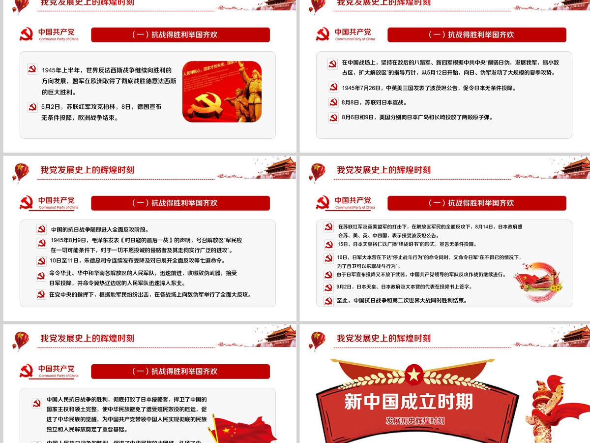 党政党建党课七一党课光辉历程PPT动态模板党政党--含讲稿