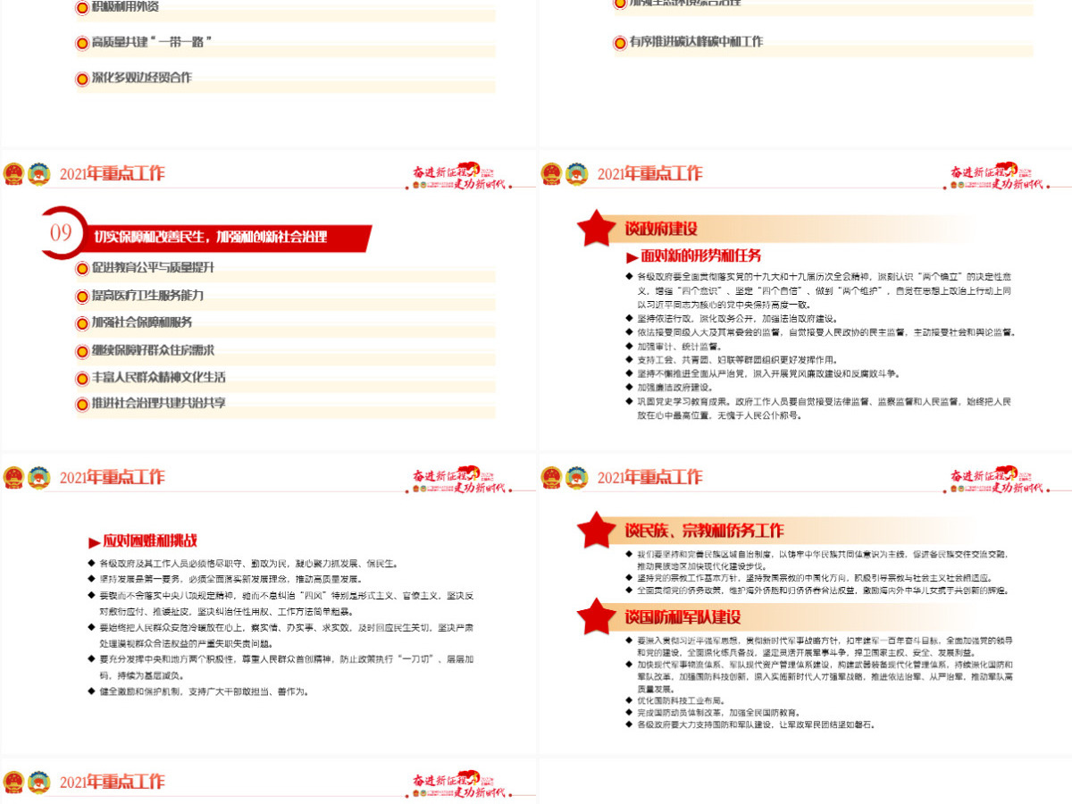 聚焦2022全国两会红色精品学习贯彻2022年全国政协常委会工作报告重点内容专题党课课件模板PPT-含讲稿