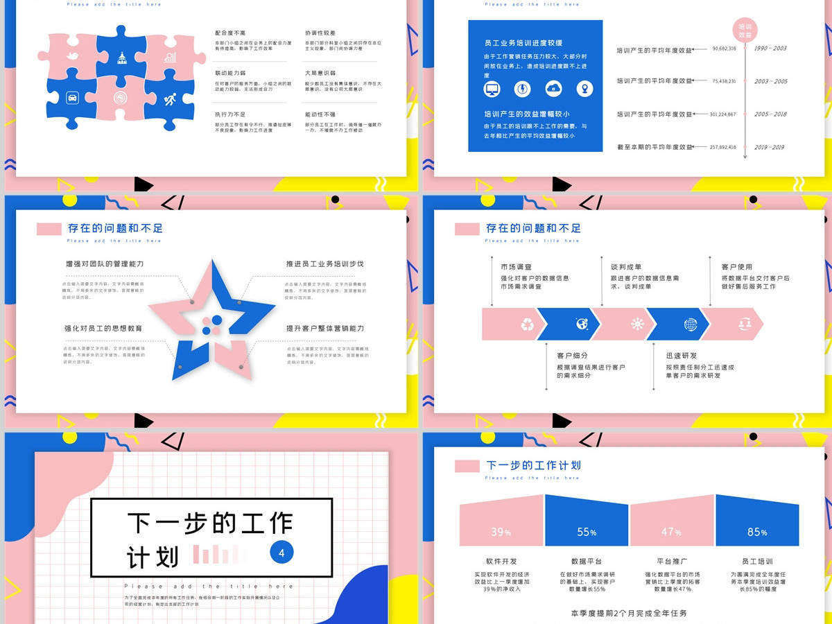 孟菲斯风格互联网行业述职报告PPT模板