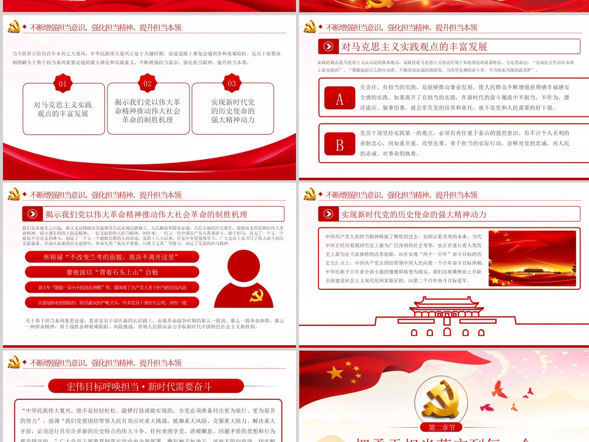 不懈淬炼勇于担当的政治品格党课党建PPT 