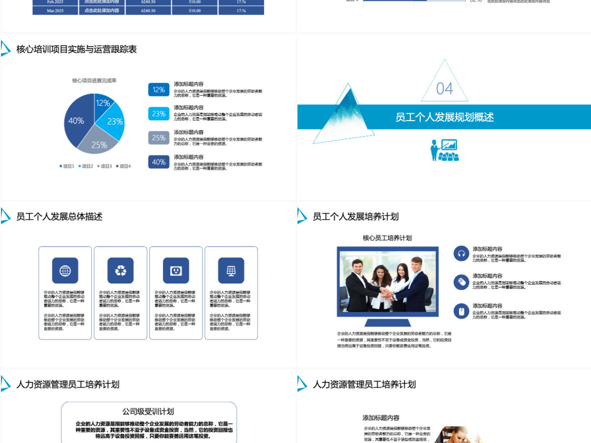 企业员工年度培训计划及发展规划PPT模板