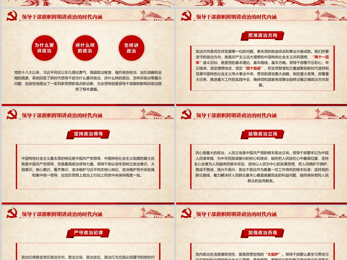 原创新时代领导干部必须旗帜鲜明讲政治党建PPT-含讲稿 原创新时代领导干部必须旗帜鲜明讲政治党建PPT-含讲稿