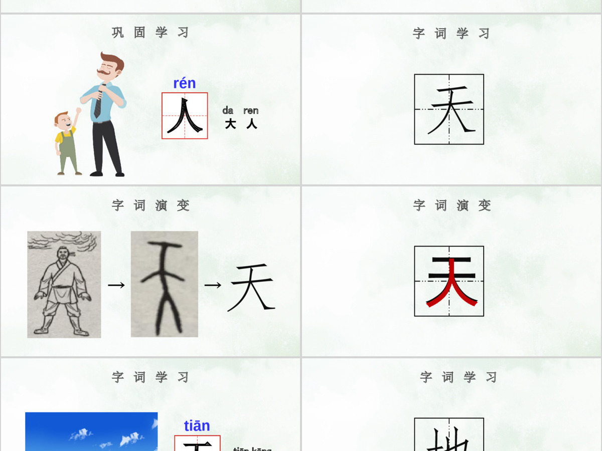人教版小学一年级语文上册第一章识字（一）：天地人（含配套教案）课件PPT
