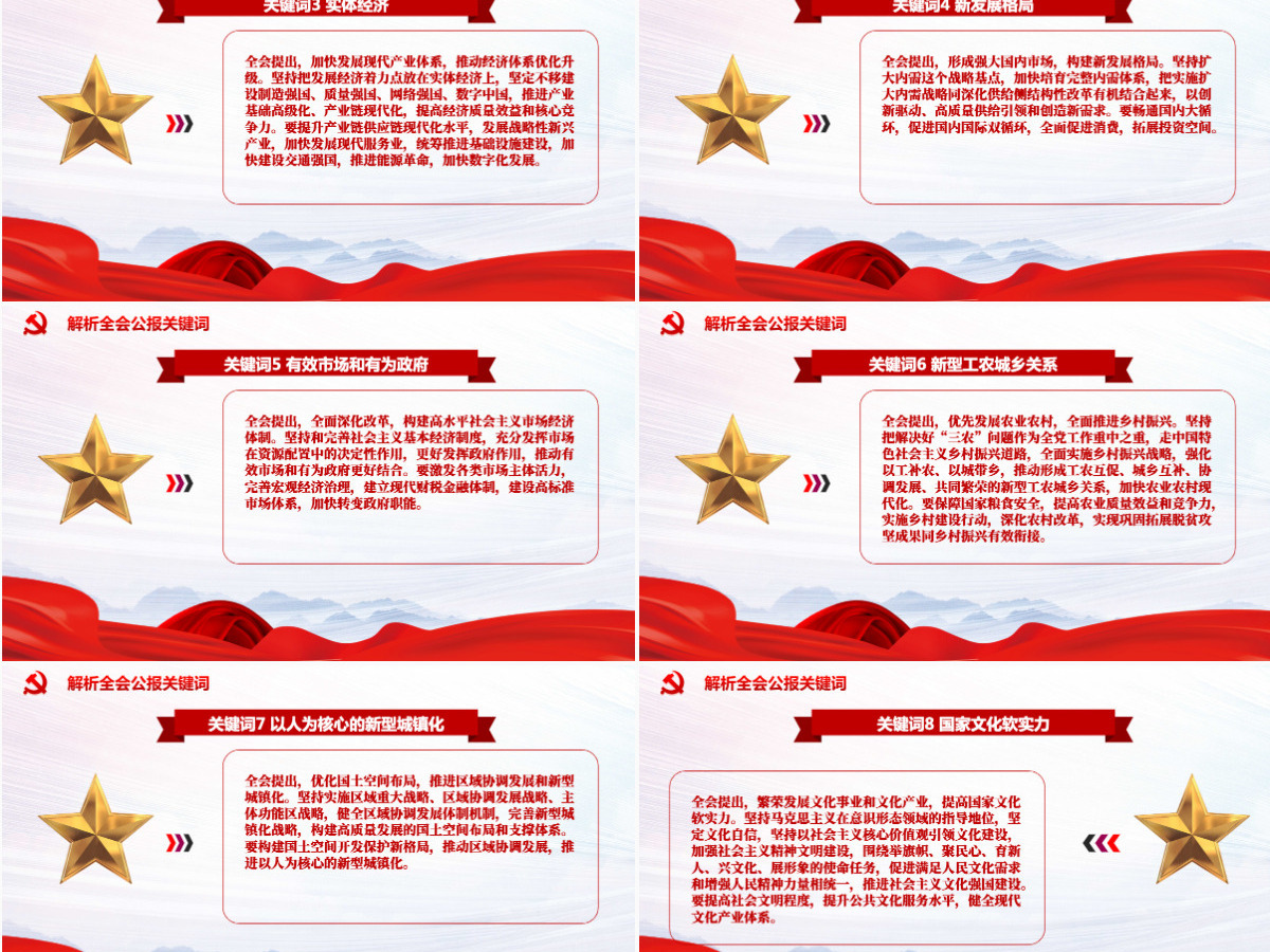 红色党政风中国共产党第十九届五中全会公报解读PPT