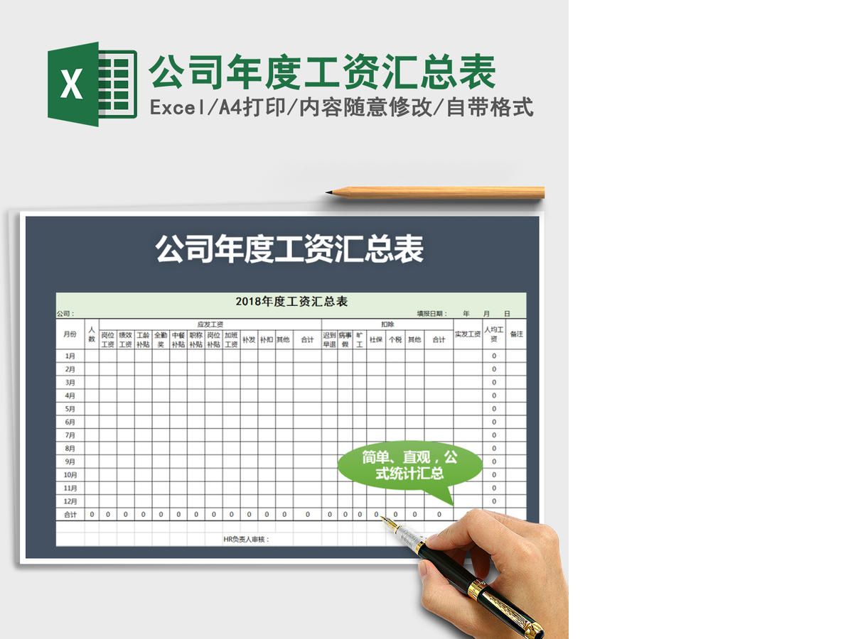 2021年公司年度工资汇总表