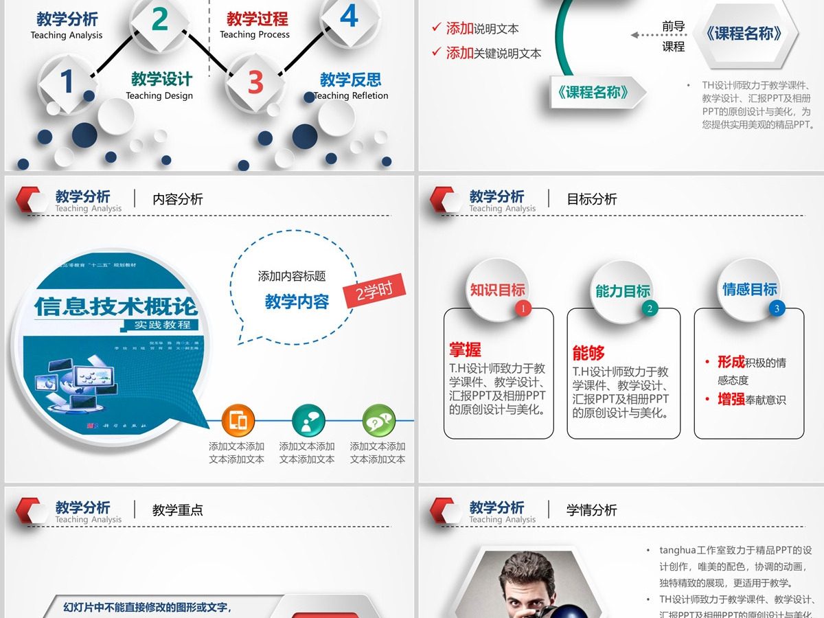 教学设计PPT模板幻灯片教育教学培训PPT信息化微课PPT