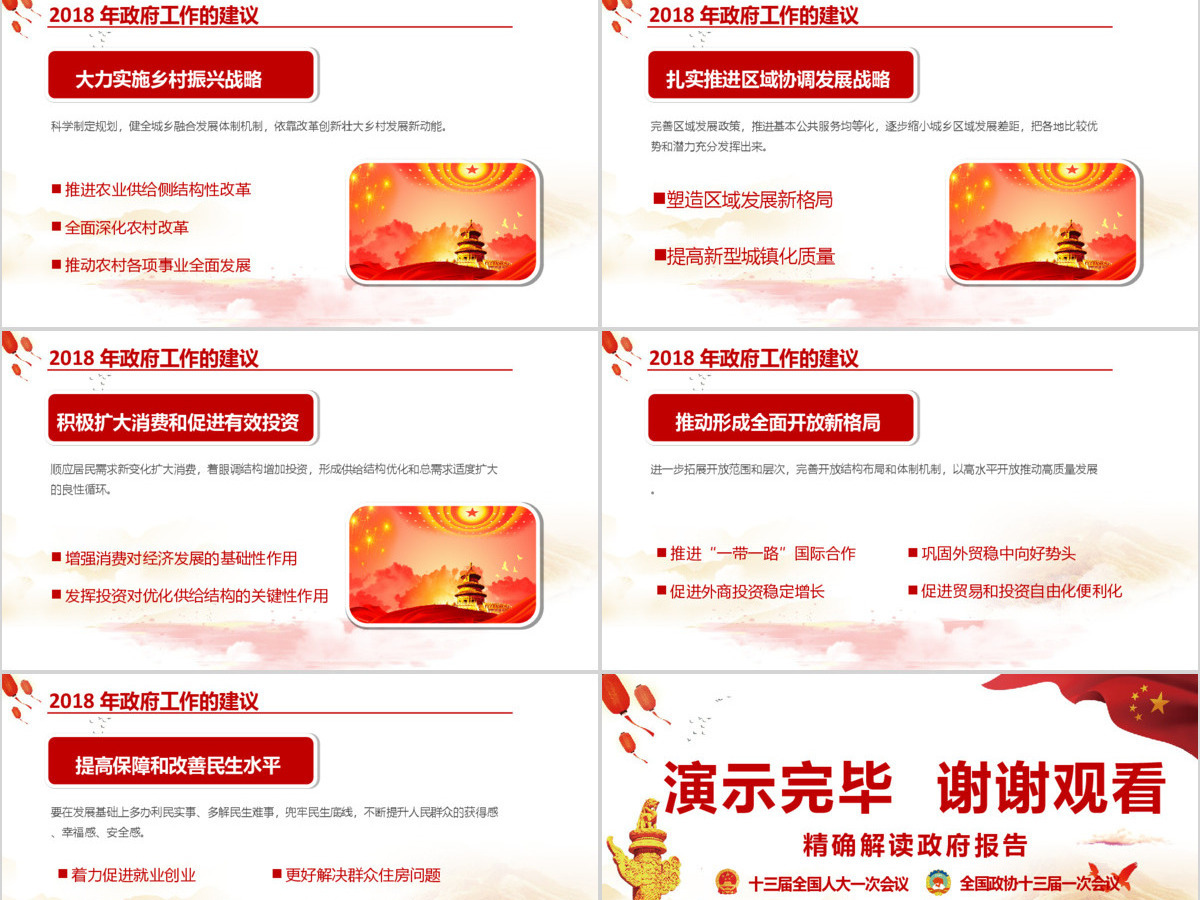 聚焦2018全国两会政府工作报告PPT 聚焦2018全国两会政府工作报告PPT