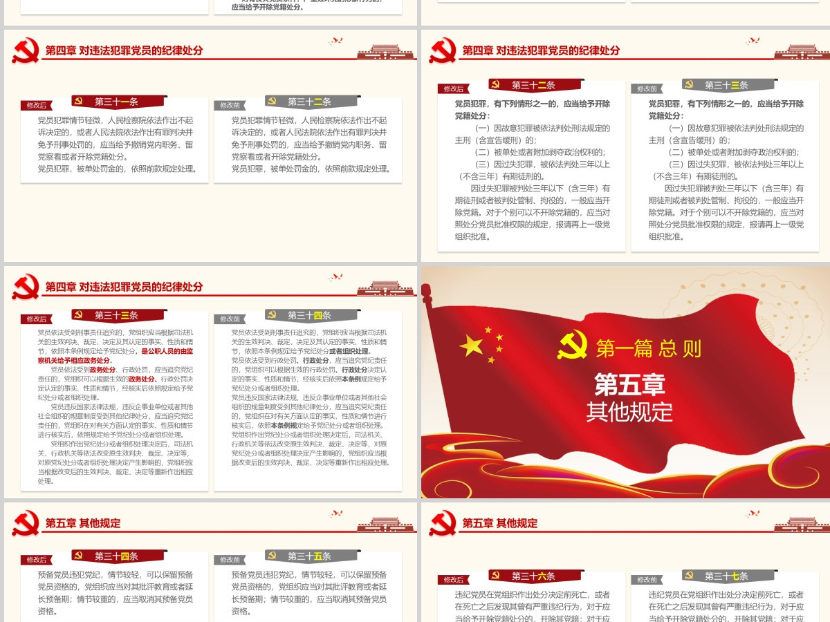 2019黄色处分条例PPT模板-含讲稿