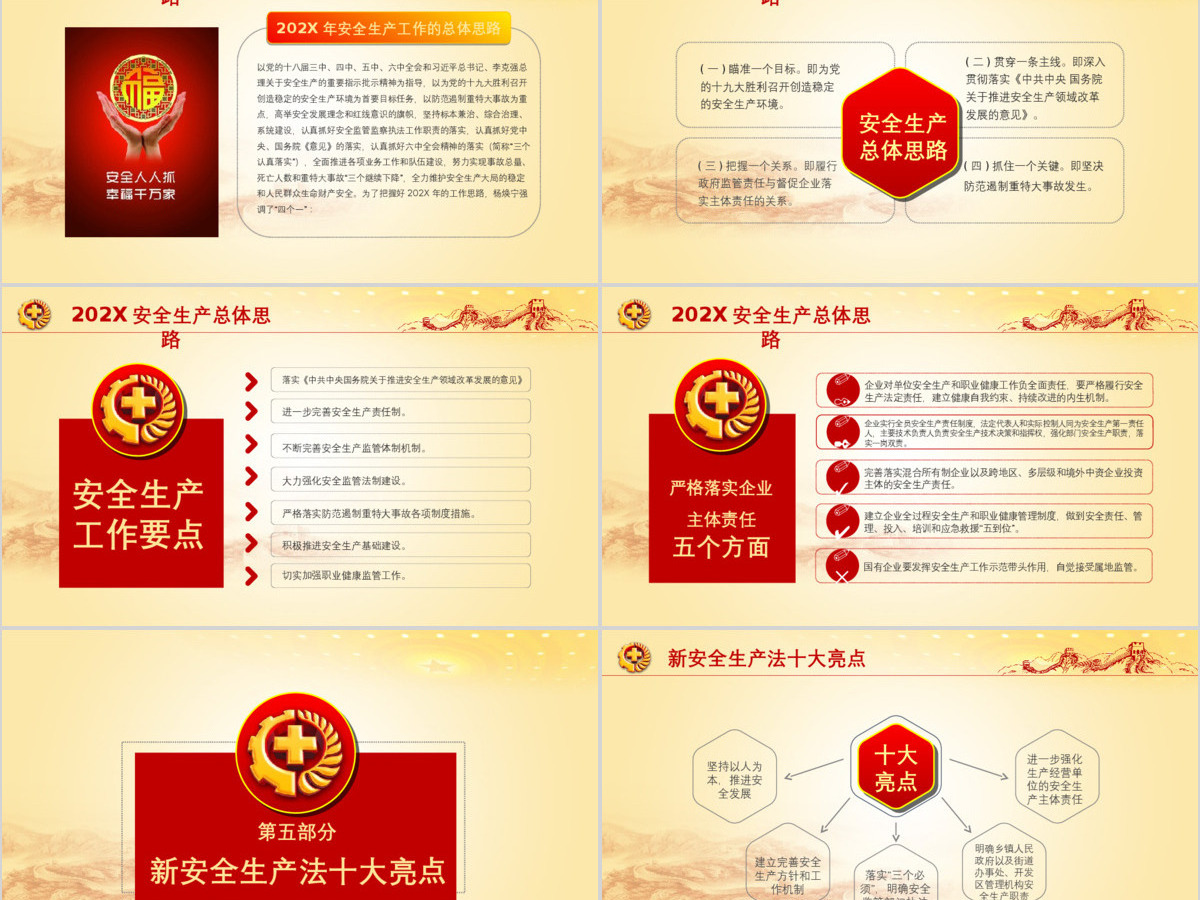 2019年安全生产教育ppt设计模板幻灯片